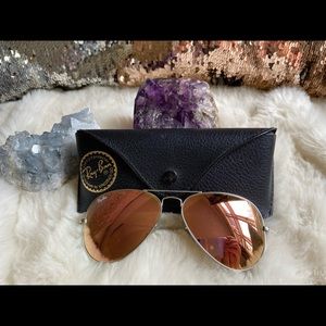 AUTHENTIC Pink mirrored RayBan Aviators